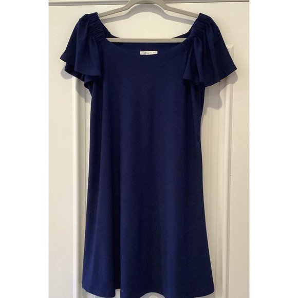 Signature By Robbie Bee Dress Size Small Blue Square Neck Or Off Shoulders Shift - Picture 1 of 13